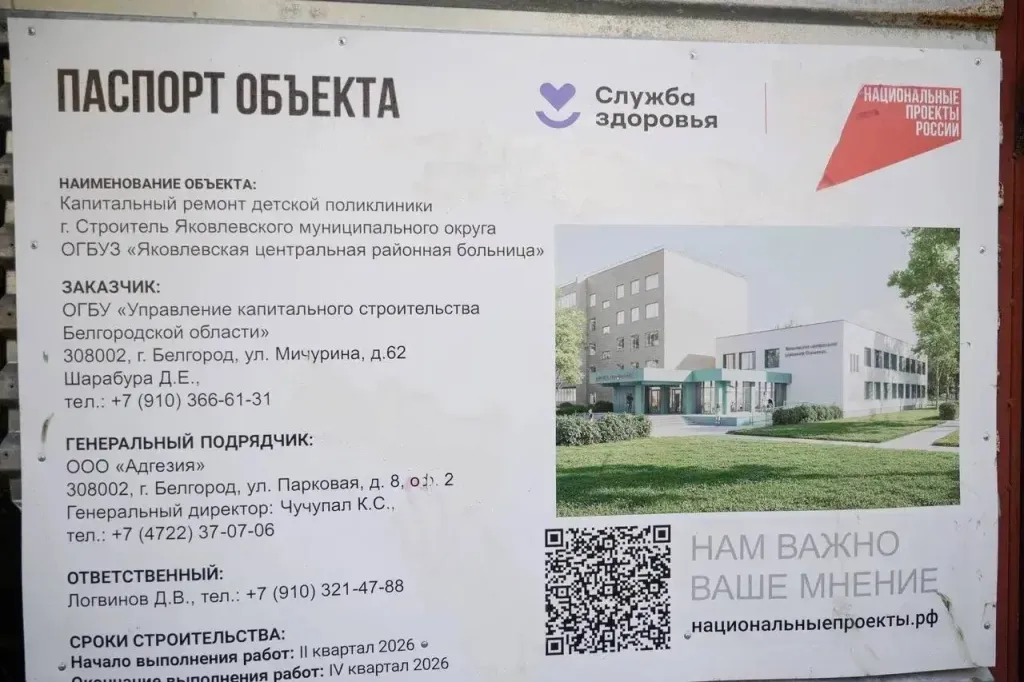 Ремонт детской поликлиники в Строителе выполнен на 65%